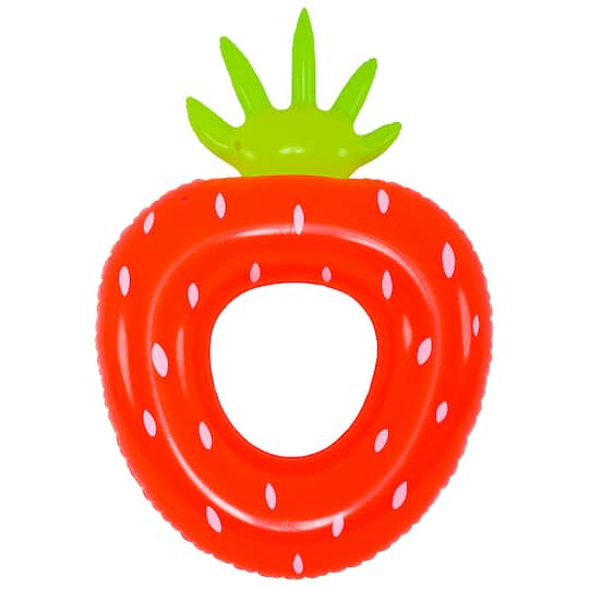 50" Red Strawberry Inflatable Pool Ring Float